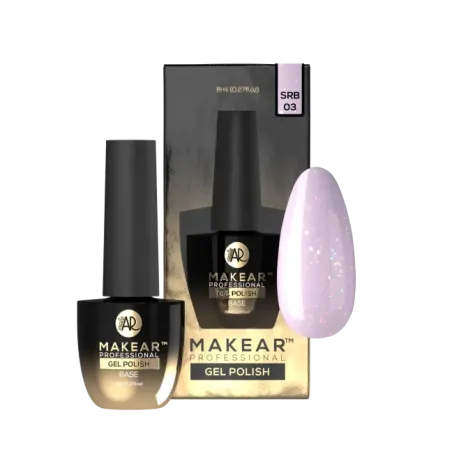 Base ibrida glitter RUBBER SPARKLING ANDROMED Makear 8 ml, unghie Makear, BASI & TOP unghie.