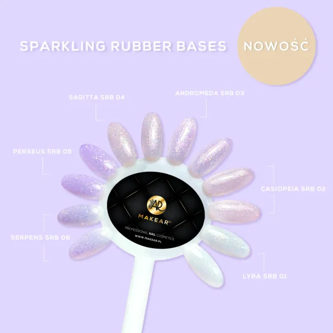 Base ibrida glitter RUBBER SPARKLING SERPENS Makear 8 ml, unghie Makear, BASI & TOP unghie.