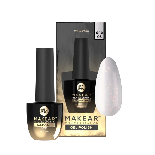 Base ibrida glitter RUBBER SPARKLING SERPENS Makear 8 ml, unghie Makear, BASI & TOP unghie.