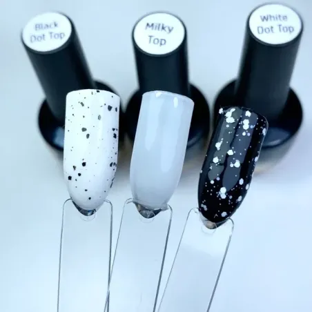 Finish senza dispersione TOP MILKY WHITE bianco lattiginoso Makear 8 ml, unghie Makear, BASI & TOP unghie.
