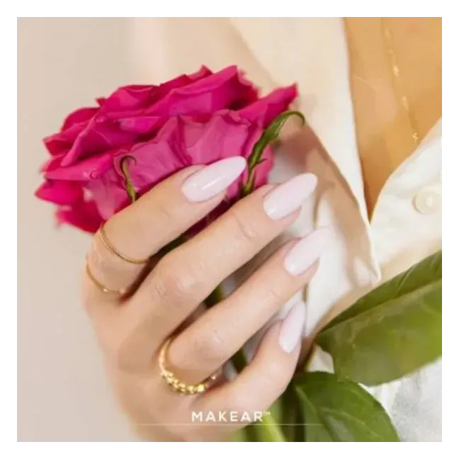 Finish senza dispersione TOP MILKY WHITE bianco lattiginoso Makear 8 ml, unghie Makear, BASI & TOP unghie.