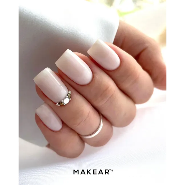 Finish senza dispersione TOP MILKY WHITE bianco lattiginoso Makear 8 ml, unghie Makear, BASI & TOP unghie.