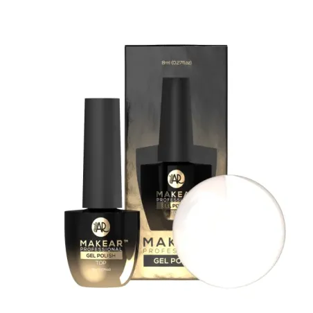Finish senza dispersione TOP MILKY WHITE bianco lattiginoso Makear 8 ml, unghie Makear, BASI & TOP unghie.