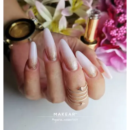 Gel costruttore boccetta BUILDER BASE MILKY Makear 8 ml, unghie Makear, BASI & TOP unghie.