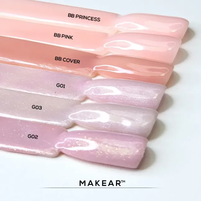 Gel costruttore boccetta BUILDER BASE PRINCESS Makear 8 ml, unghie Makear, BASI & TOP unghie.