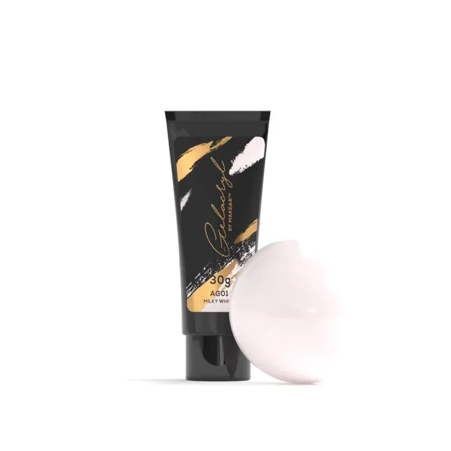 Polygel Acrygel GELACRYL MILKY WHITE Makear 30 gr, unghie Makear, ACRYGEL unghie.