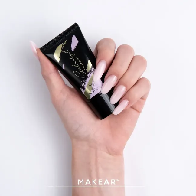 Polygel Acrygel GELACRYL MILKY PINK Makear 30 gr, unghie Makear, ACRYGEL unghie.