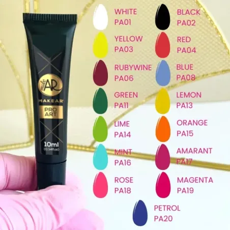 Gel color PAINT senza dispersione PRO ART Makear 10 ml, unghie Makear, GEL COLOR unghie.