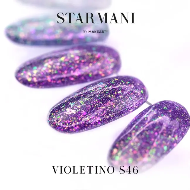 Semipermanente Polish GLITTER DIAMOND S46 Makear 8 gr, unghie Makear, SEMIPERMANENTI unghie.