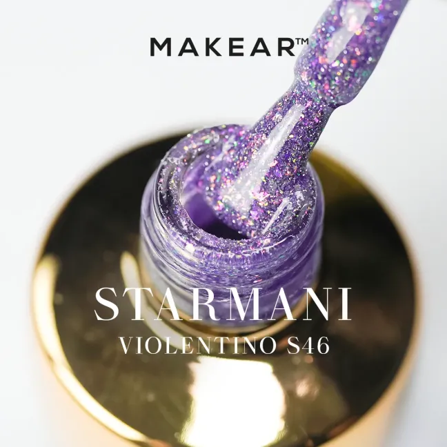 Semipermanente Polish GLITTER DIAMOND S46 Makear 8 gr, unghie Makear, SEMIPERMANENTI unghie.
