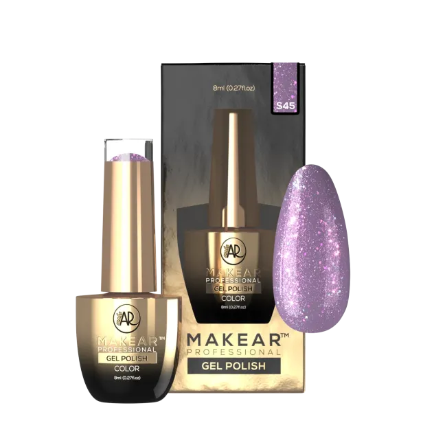 Semipermanente Polish GLITTER DIAMOND S45 Makear 8 gr, unghie Makear, SEMIPERMANENTI unghie.