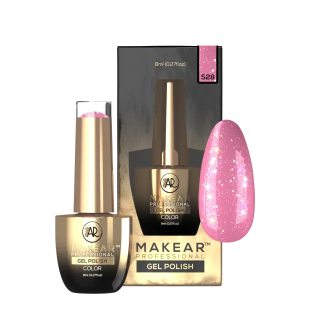 Semipermanente Polish GLITTER DIAMOND S28 Makear 8 gr, unghie Makear, SEMIPERMANENTI unghie.