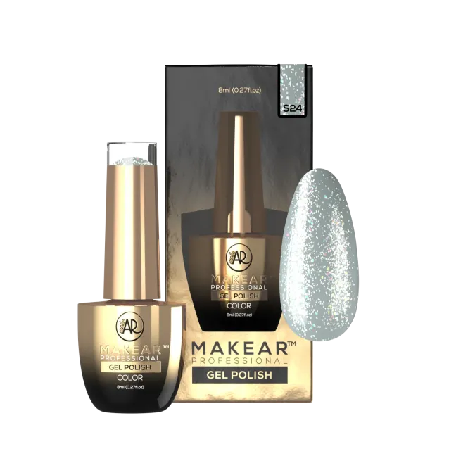 Semipermanente Polish GLITTER DIAMOND S24 Makear 8 gr, unghie Makear, SEMIPERMANENTI unghie.