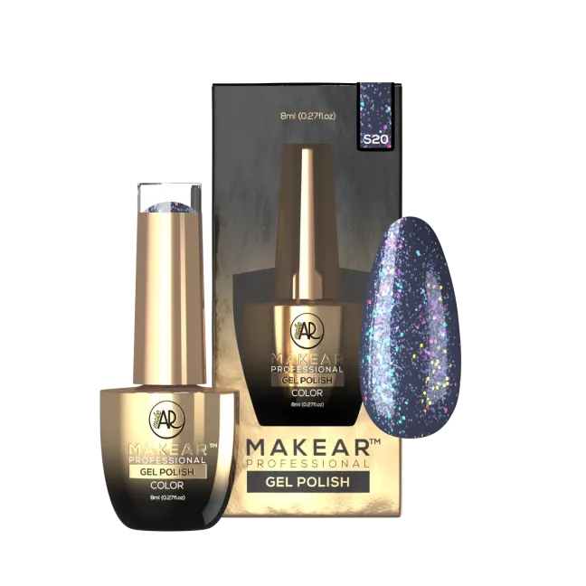Semipermanente Polish GLITTER DIAMOND S20 Makear 8 gr, unghie Makear, SEMIPERMANENTI unghie.