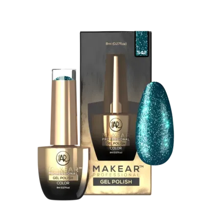 Semipermanente Polish GLITTER DIAMOND S42 Makear 8 gr, unghie Makear, SEMIPERMANENTI unghie.