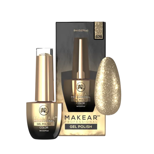 Semipermanente Polish GLITTER DIAMOND S38 Makear 8 gr, unghie Makear, SEMIPERMANENTI unghie.