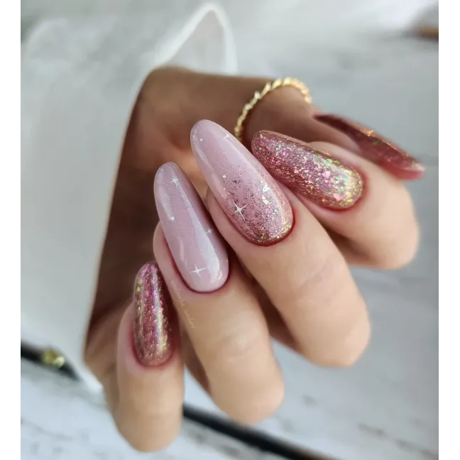 Semipermanente Polish GLITTER DIAMOND S44 Makear 8 gr, unghie Makear, SEMIPERMANENTI unghie.