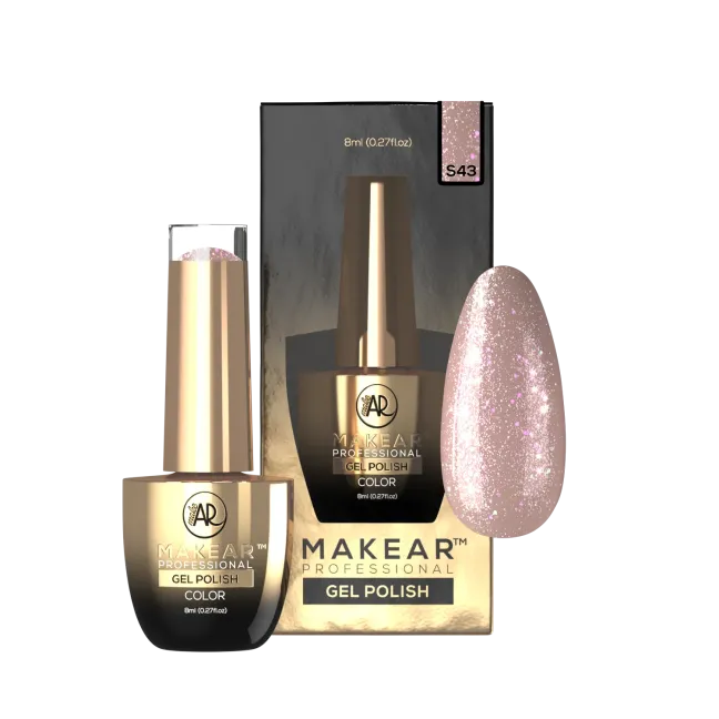 Semipermanente Polish GLITTER DIAMOND S43 Makear 8 gr, unghie Makear, SEMIPERMANENTI unghie.
