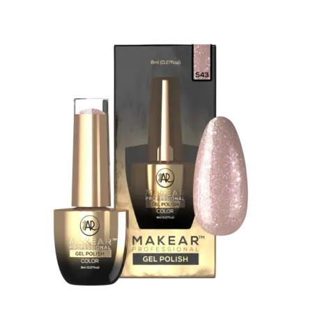Semipermanente Polish GLITTER DIAMOND S43 Makear 8 gr, unghie Makear, SEMIPERMANENTI unghie.