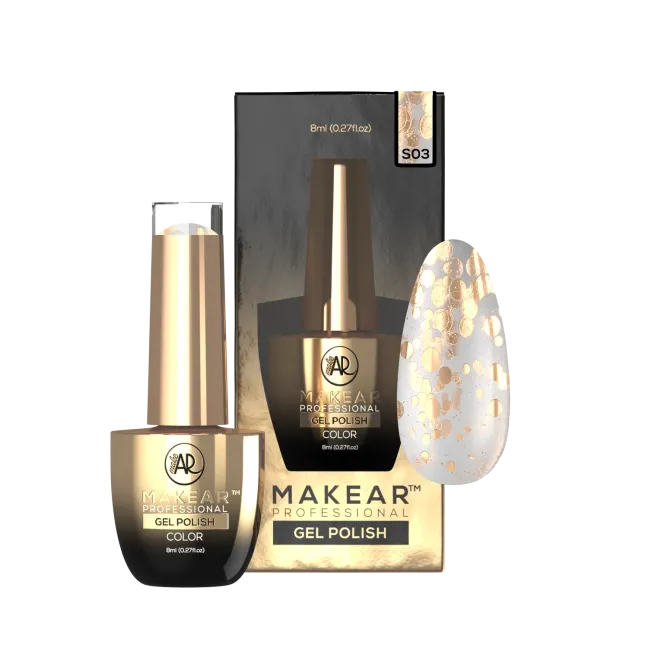 Semipermanente Polish GLITTER DIAMOND S03 Makear 8 gr, unghie Makear, SEMIPERMANENTI unghie.