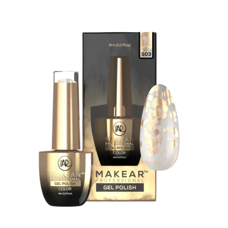 Semipermanente Polish GLITTER DIAMOND S03 Makear 8 gr, unghie Makear, SEMIPERMANENTI unghie.